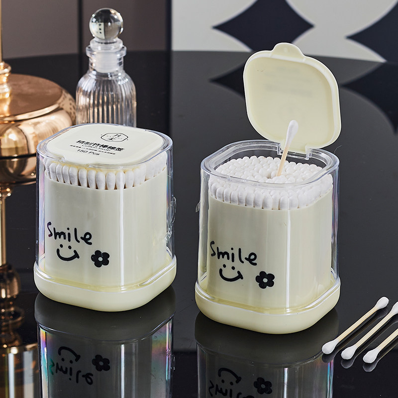 棉签盒带盖防尘牙签盒家用个性创意掏耳双头棉棒塑料化妆棉收纳盒,淘宝优惠券,粉丝福利购,淘宝优惠卷