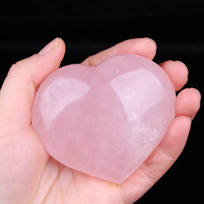 天然粉水晶原石手把件 粉晶爱心芙蓉石把玩件 一物一图 马粉摆件 - 图3