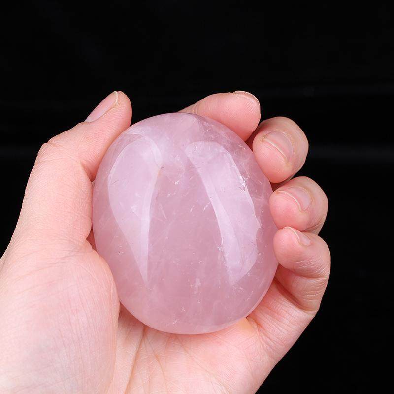 天然粉水晶原石手把件 粉晶爱心芙蓉石把玩件 一物一图 马粉摆件 - 图1