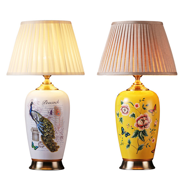 Ceramic study room living room European style retro decorative table lamp