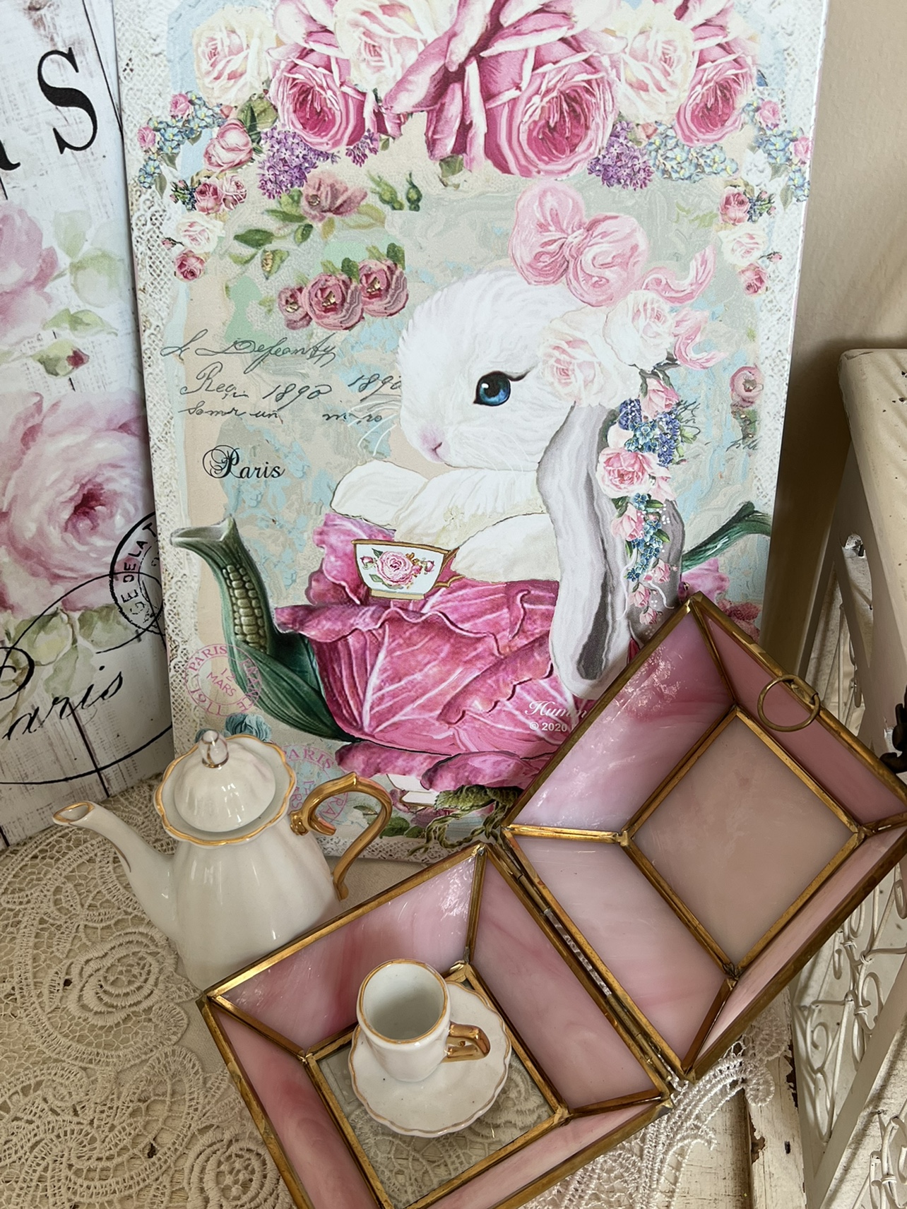 4张包邮复古做旧天使花朵玫瑰铁皮画花园墙面装饰画拍摄背景 多款,淘宝优惠券,粉丝福利购,淘宝优惠卷