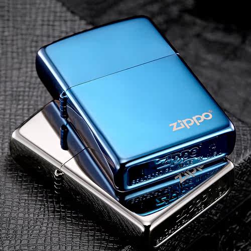 zippo打火机正版蓝冰黑冰刻字正品zppo煤油男士zioop送男友礼物 - 图3