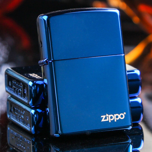 zippo打火机正版蓝冰黑冰刻字正品zppo煤油男士zioop送男友礼物 - 图1