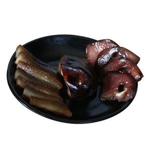 王家五腊猪脸 湖南湘西特产农家烟熏工艺猪头肉腌猪嘴500g