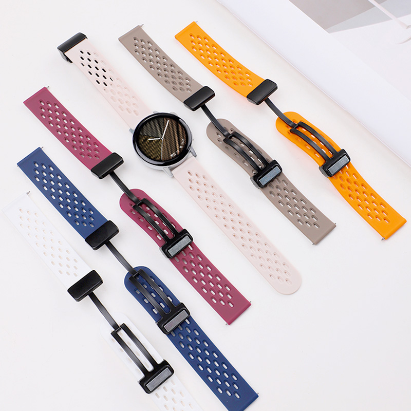 适用于vivowatch5手表表带3液态硅胶iQOOwatch5磁吸扣2腕带新款智能运动手表5精钢版3男女高级感透气替换带夏 - 图3