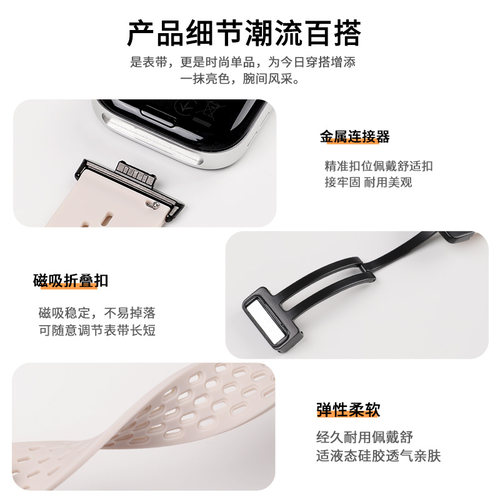 适用于华为watchd2手表表带d透气硅胶磁吸扣腕带新款HUAWEI智能血压手表WatchD男女运动透气老年人替换带夏 - 图1