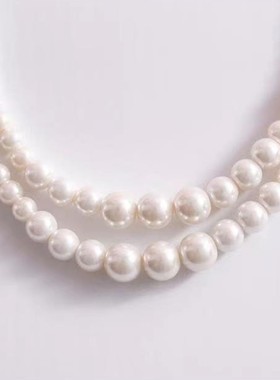 NK-39大小珍珠双层联系玻璃珍珠爆款锁骨链ins风韩国原版