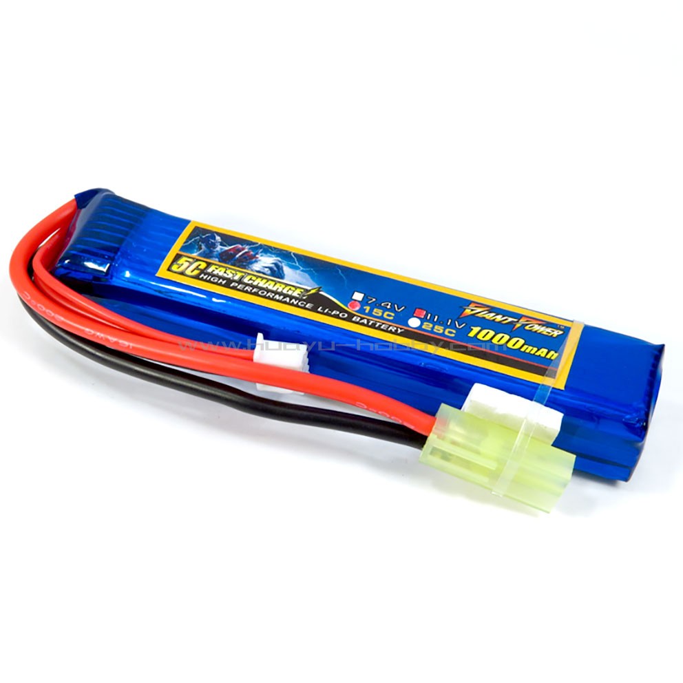 11.1V 3S 1000mAh 25C 锂电池 小田宫母头 正圆负方 玩具航模电动 - 图0