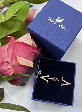 施华女镀金材料简约红色