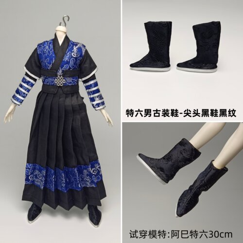 6分古装男娃鞋宇哥 阿已 巴比肯ken特六ob30兵人古风刺绣娃娃鞋子 - 图0