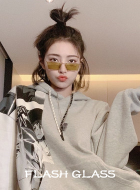 许佳琪小框绿色嘻哈朋克太阳眼镜