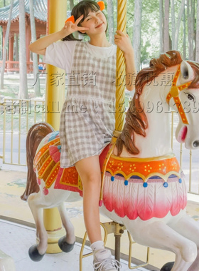 景观喷泉卡通旋转木马独角兽摆件