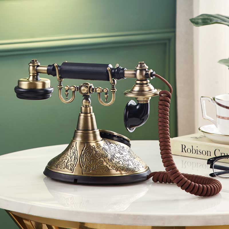 洛斯贝拉复古电话机酒店家用仿古电话机摆件老式转盘座机HA1910TN - 图2