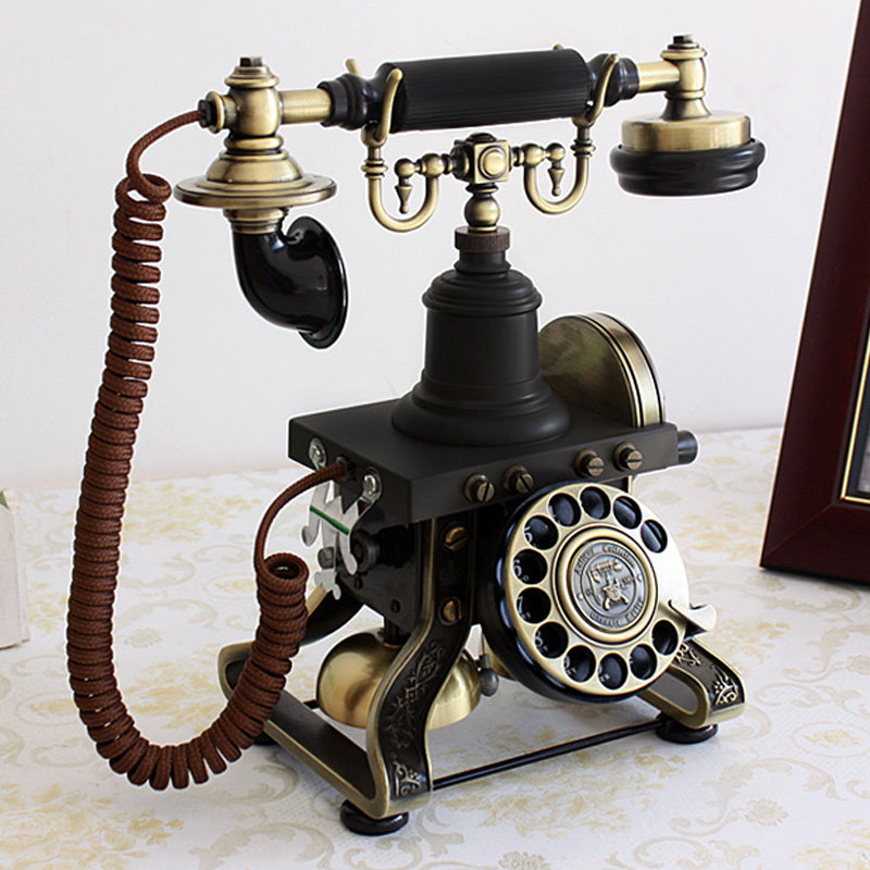 洛斯贝拉1892欧式仿古电话机老式手摇民国怀旧家用旋转盘复古座机,淘宝优惠券,粉丝福利购,淘宝优惠卷