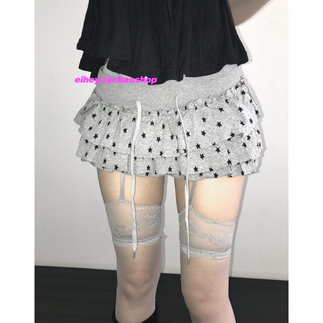 Eihey 2026 ໃຫມ່ niche star ພິມ fluffy cake skirt ຕ້ານການ exposure skirt pants skirt ສໍາລັບແມ່ຍິງ