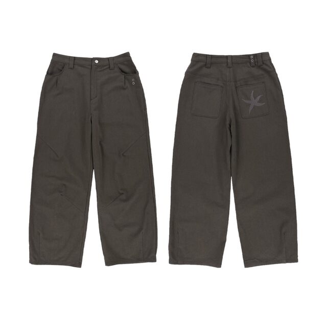 Eihey ehey 26 spring street style starfish embroidery loose pleated wide-leg pants casual pants trousers jeans