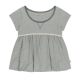 Eihey spring and summer new lace splicing design niche slimming pleated flower bud short-sleeved T-shirt tops for women