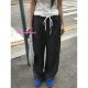 Eihey eh hey spliced waist high waist tie design versatile striped dark pattern drape suit pants casual pants