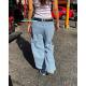 Retro y2k ສາວຮ້ອນ versatile ວ່າງ denim ກາງເກງຂາກວ້າງ