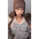 Eihey American retro hot diamond fur collar plus velvet hooded sweatshirt jacket for women winter loose cotton jacket