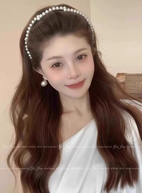 可伸缩折叠发箍女款珍珠款