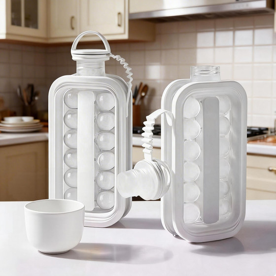 Ice ball ice mold ice cube ice grid spherical kettle household silicone ice storage box refrigerator frozen ice bag ice storage good things