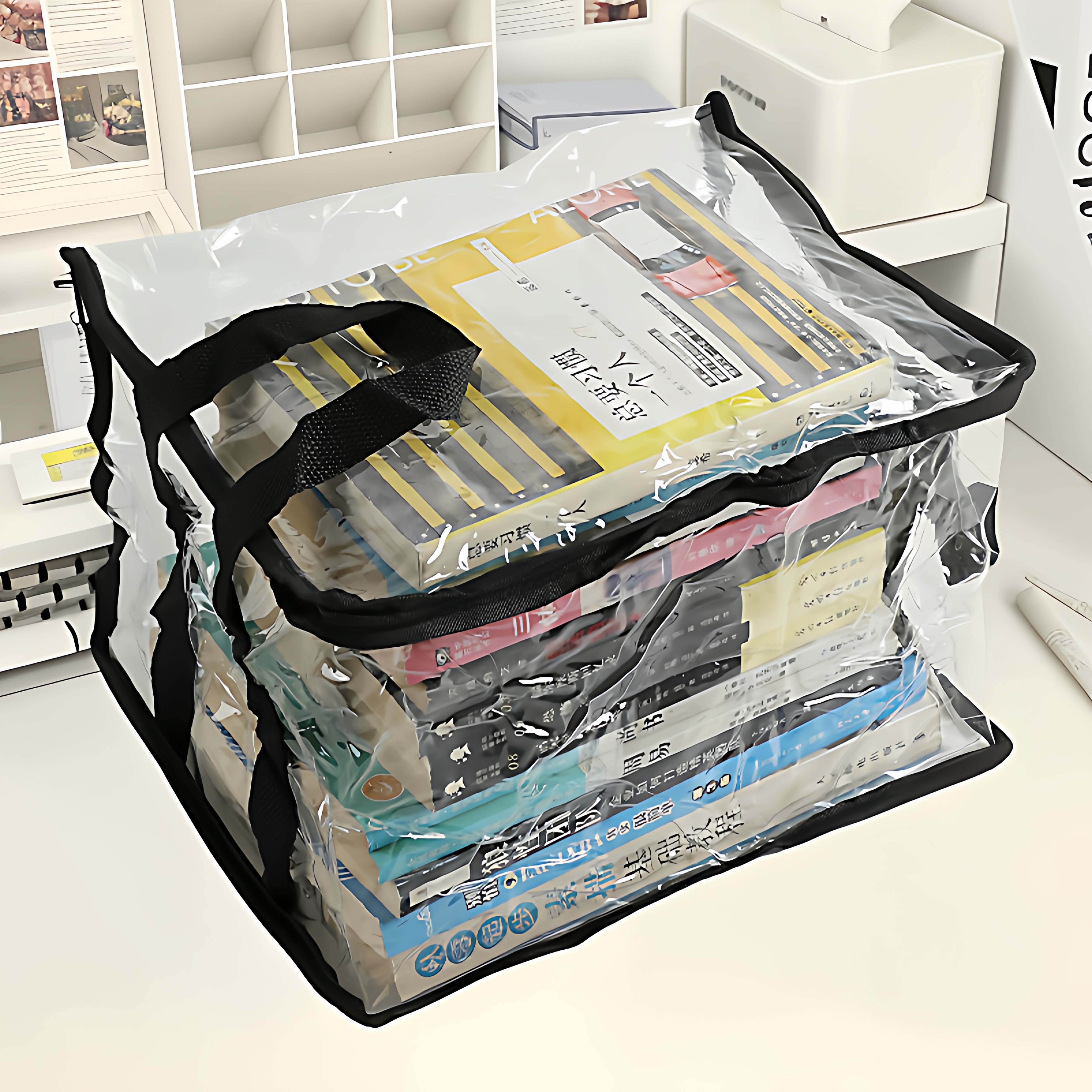 旧书收纳箱大容量书本整理神器学生宿舍书架书籍袋透明防潮防尘袋,淘宝优惠券,粉丝福利购,淘宝优惠卷