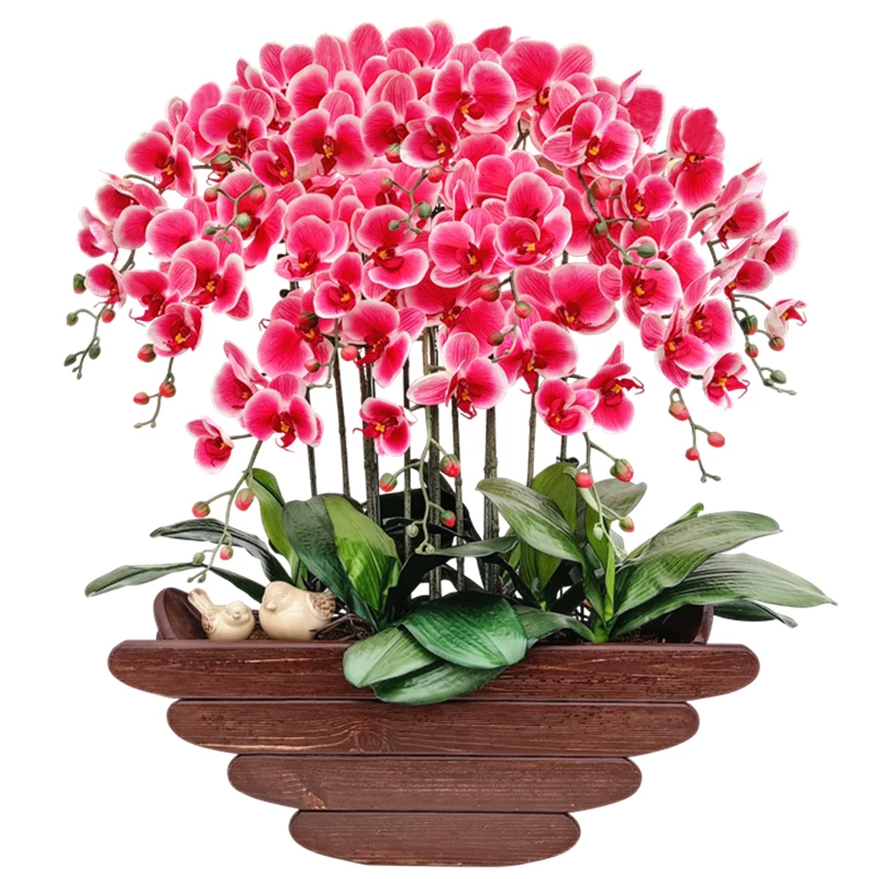 Высококачественная новая фиалка-орхидея Phalaenopsis Поддельный цветок для гостиной декоративное растение зеленый цветок всасывающий формальдегид