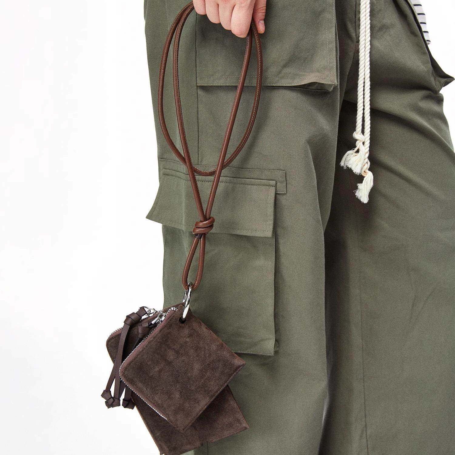 韩系ins新款小众设计复古鹿皮绒挂脖耳机包百搭零钱包卡包钥匙包,淘宝优惠券,粉丝福利购,淘宝优惠卷