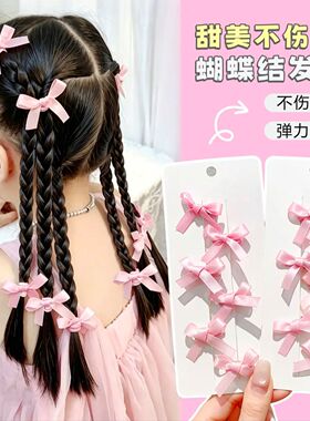 2026女童新红色喜庆节日公主风蝴蝶结发绳简约甜美红头绳发圈头绳