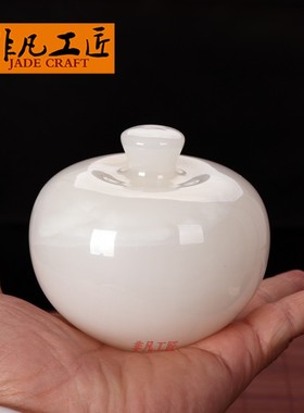 简约风结婚天然玉石苹果小摆件