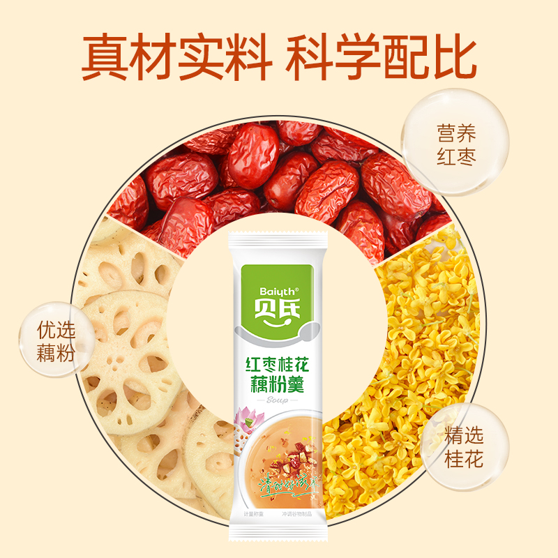 贝氏红枣桂花坚果藕粉早餐即食饮品营养小条装懒人代餐饱腹速食品