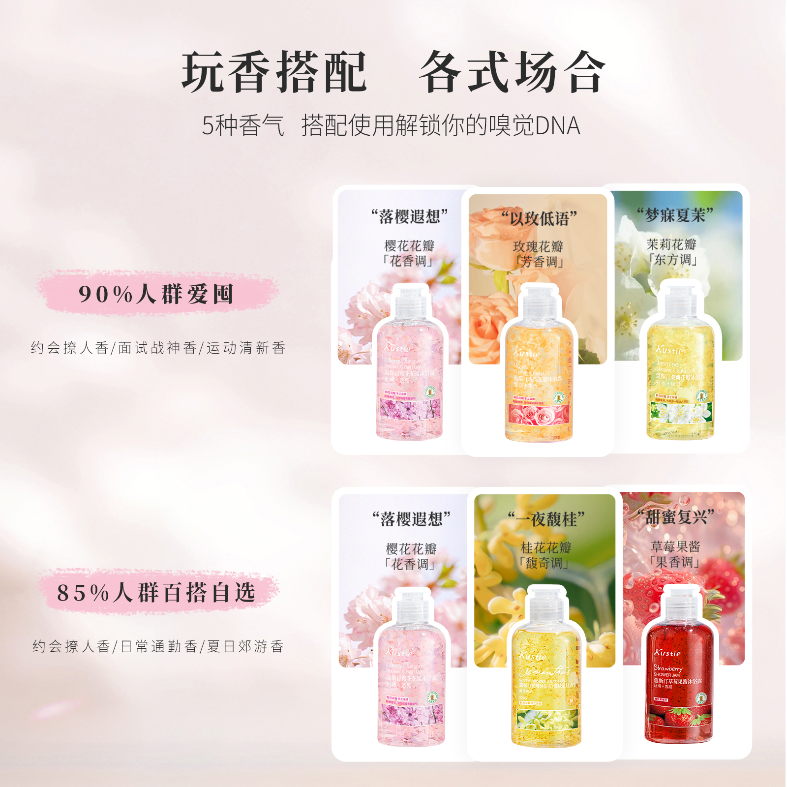 蔻斯汀沐浴露持久留香官方正品品牌香氛清爽沫浴乳液旅行装女小瓶