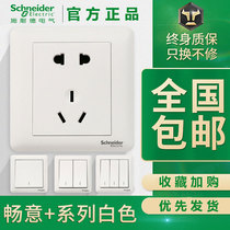 Schneider Switch Socket Panel Brisk Bright White Five Holes Wall Power Concealed Mount Multi-Control Usb Air Conditioning