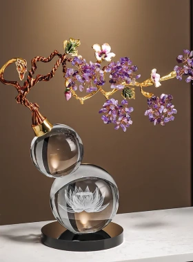紫气东来水晶石葫芦摆件高档轻奢客厅电视柜酒柜装饰乔迁新居礼品