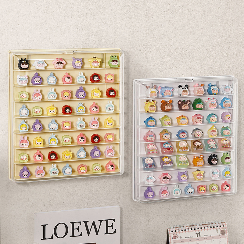 萌粒展示盒防尘壁挂式盲盒收纳展示架小摆件手办展示柜透明亚克力,淘宝优惠券,粉丝福利购,淘宝优惠卷