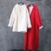 Mùa đông cotton quần áo văn học lỏng retro mới phong cách Trung Quốc bông nhồi bông cổ chữ V dày áo choàng nữ Zen áo choàng cotton - Bông