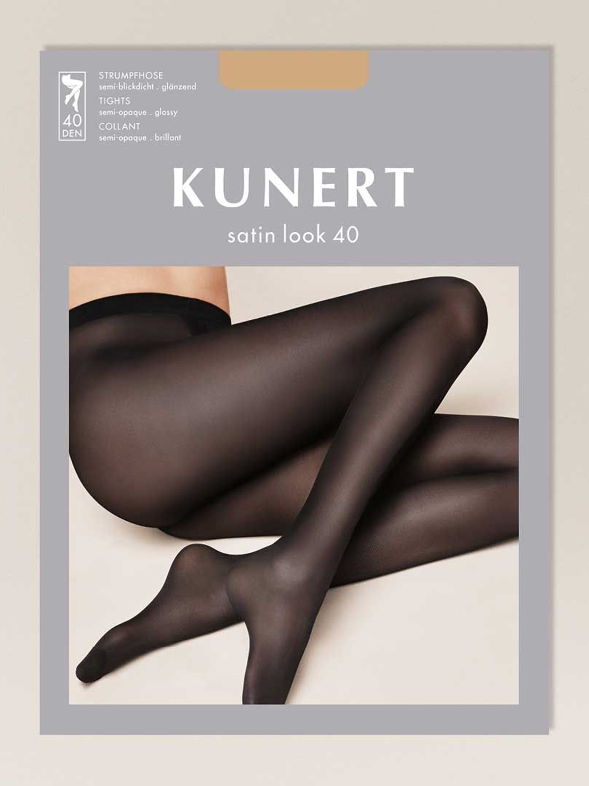 德国Kunert Satin Look 40 缎感光泽加大码丝滑T裆连裤袜深灰深蓝,淘宝优惠券,粉丝福利购,淘宝优惠卷
