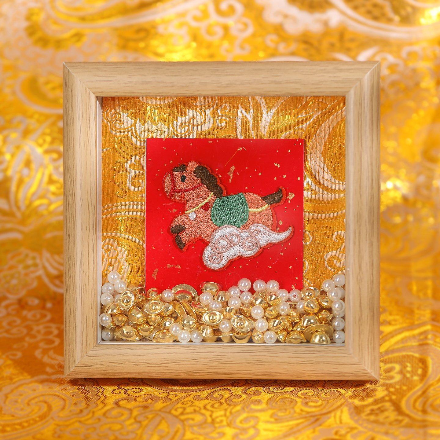 新年马年宋锦珍珠相框画非遗手工diy材料包小马摆件装饰春节礼物,淘宝优惠券,粉丝福利购,淘宝优惠卷