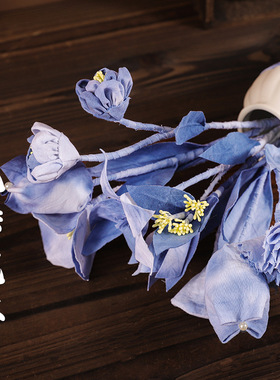 手工diy扎染永生花束中式复古装饰花茶室书房软装摆件文艺伴手礼