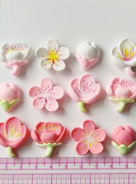奶油胶桃花樱花花朵手机壳树脂饰