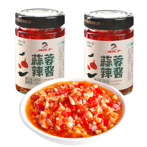 辣妹子蒜蓉辣椒酱家用拌面拌饭酱香辣蒜泥湖南剁椒酱生蚝烧烤调料 - 图2