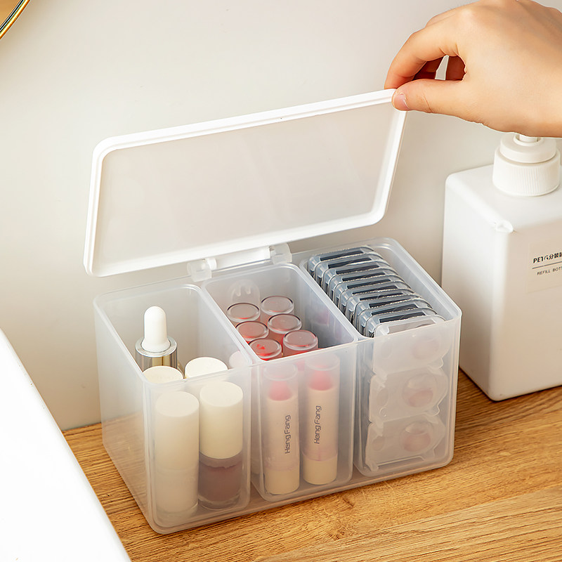 分格化妆棉签收纳盒卸妆棉棒梳妆台口红透明整理小盒子桌面卫生间,淘宝优惠券,粉丝福利购,淘宝优惠卷