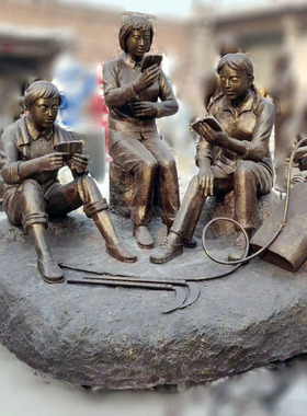 玻璃钢知识青年人物雕塑知青下乡人物雕塑奋青七班十年代人物雕像