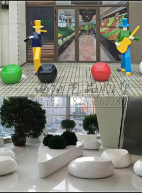 玻璃钢异形长条座椅商场走廊摆件