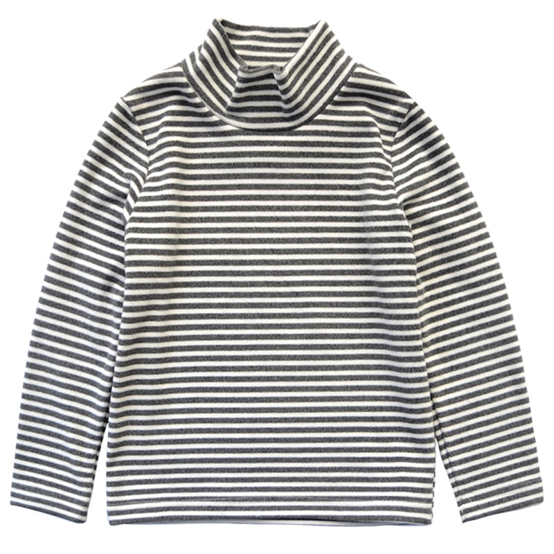 儿童加绒打底衫  男童女童半高领条纹上衣 秋冬长袖T恤保暖内衣,淘宝优惠券,粉丝福利购,淘宝优惠卷