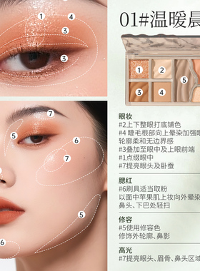 眼影高光腮红修容一体盘大地色眼影盘正品多色系彩妆眼影2025新款