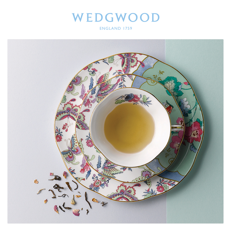 WEDGWOOD威基伍德花间舞蝶2杯2碟骨瓷咖啡杯子高档英式下午茶具