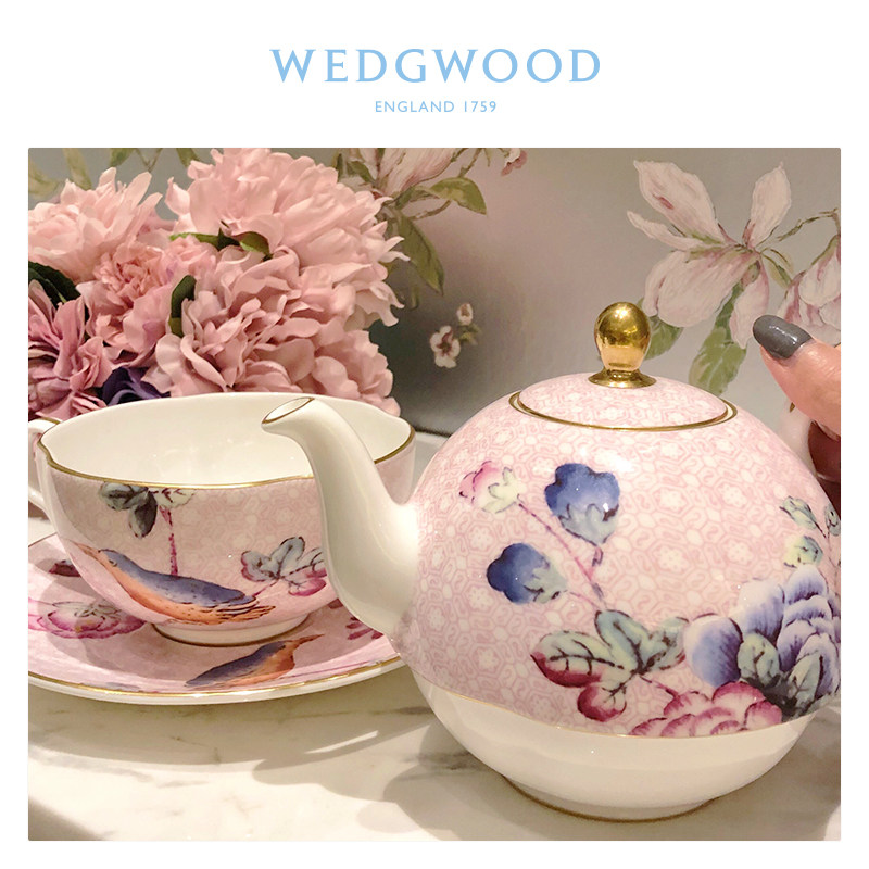 Wedgwood玮致活杜鹃一人悦享茶具 典藏图库中东方花卉与杜鹃鸟的结合 Wedgwood官方旗舰店 淘优券