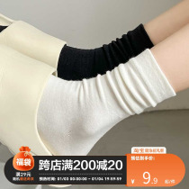 White Heaps Socks Woman Midbarrel Pure Cotton Ins Tide Spring Autumn Nets Red no bones Sox Black autumn Winter months Sub-stockings